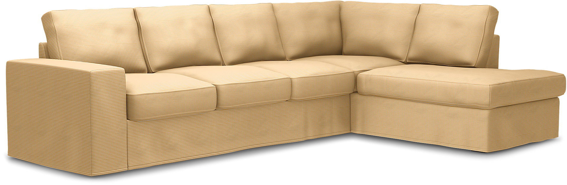 Överdrag till MIO Nevada 3-sits soffa med divan höger. Armstödstyp A, Sun Yellow, Bomull - Bemz