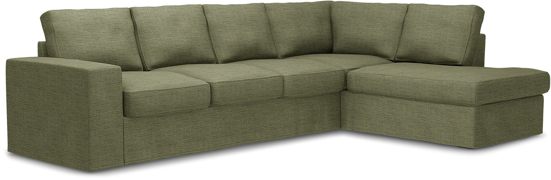 Överdrag till MIO Nevada 3-sits soffa med divan höger. Armstödstyp A, Meadow Green, BOUCLÉ & TEXTUR - Bemz