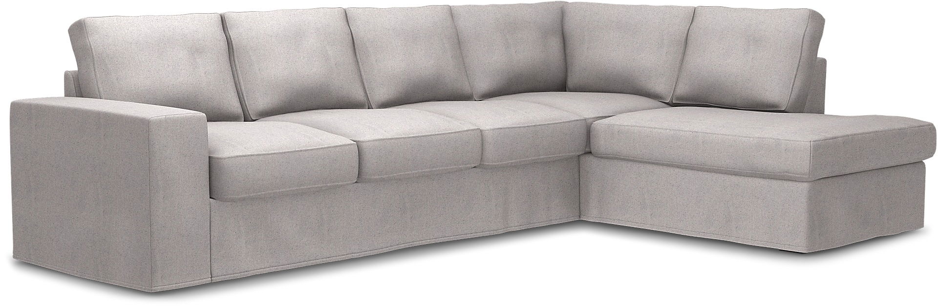 Överdrag till MIO Nevada 3-sits soffa med divan höger. Armstödstyp A, Natural, Bomull - Bemz