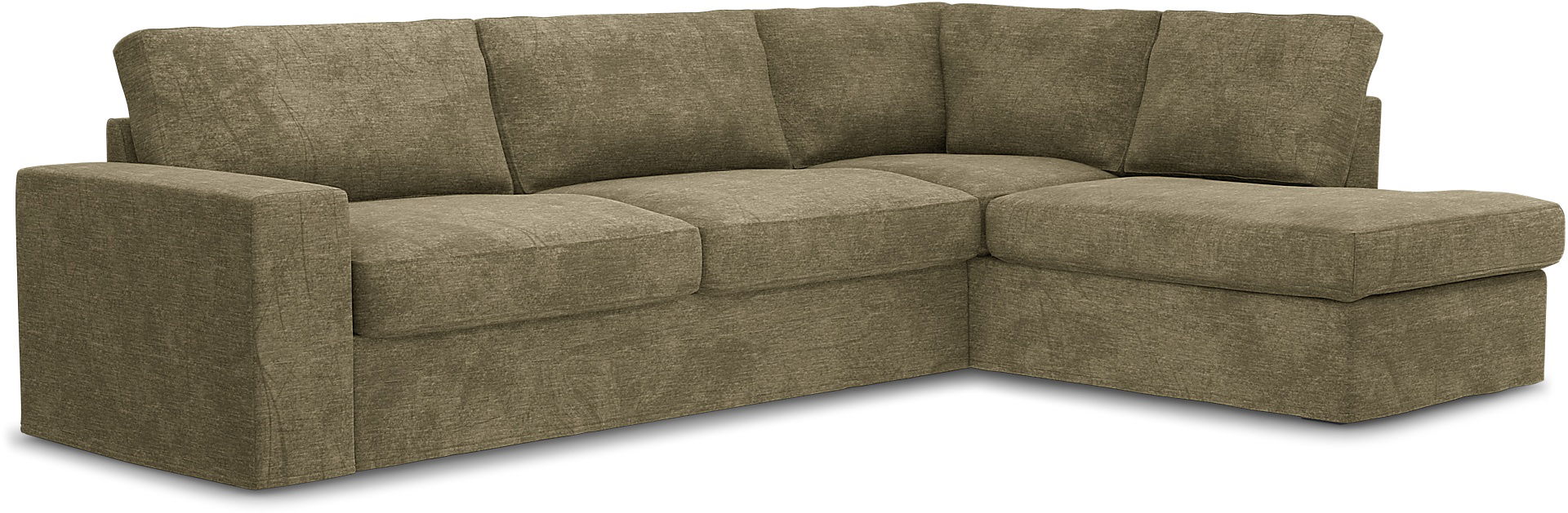 Överdrag till MIO Nevada 3-sits soffa med divan höger. Armstödstyp A, Beige, Sammet - Bemz