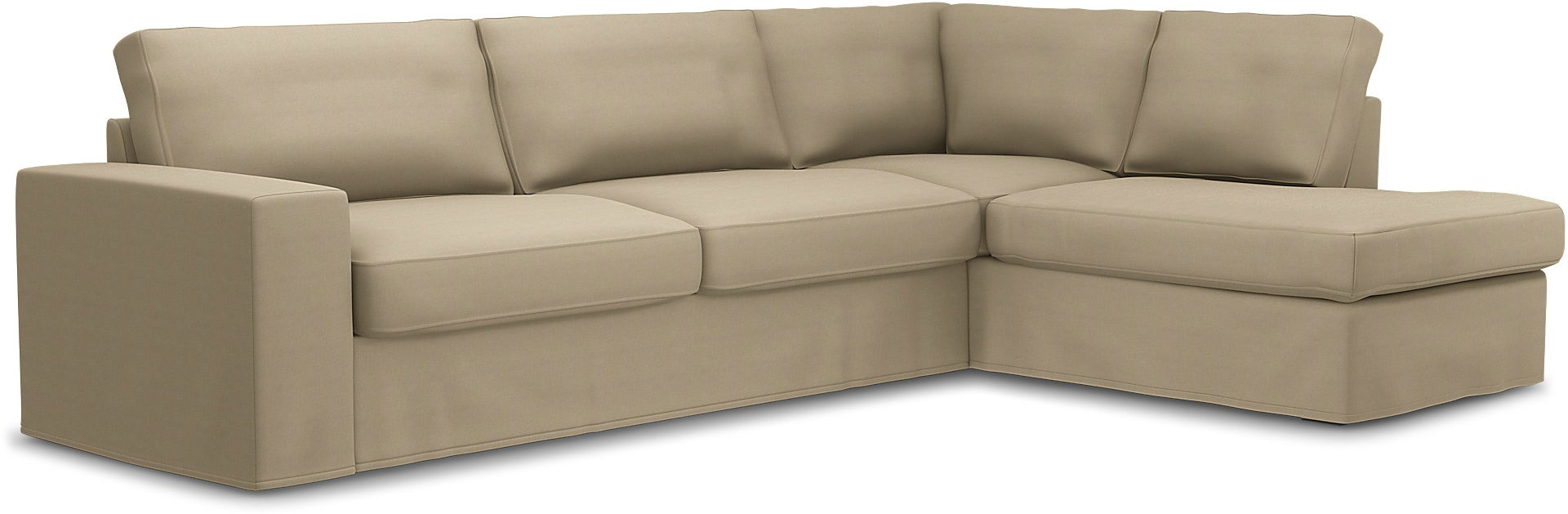 Överdrag till MIO Nevada 3-sits soffa med divan höger. Armstödstyp A, Tan, Linne - Bemz