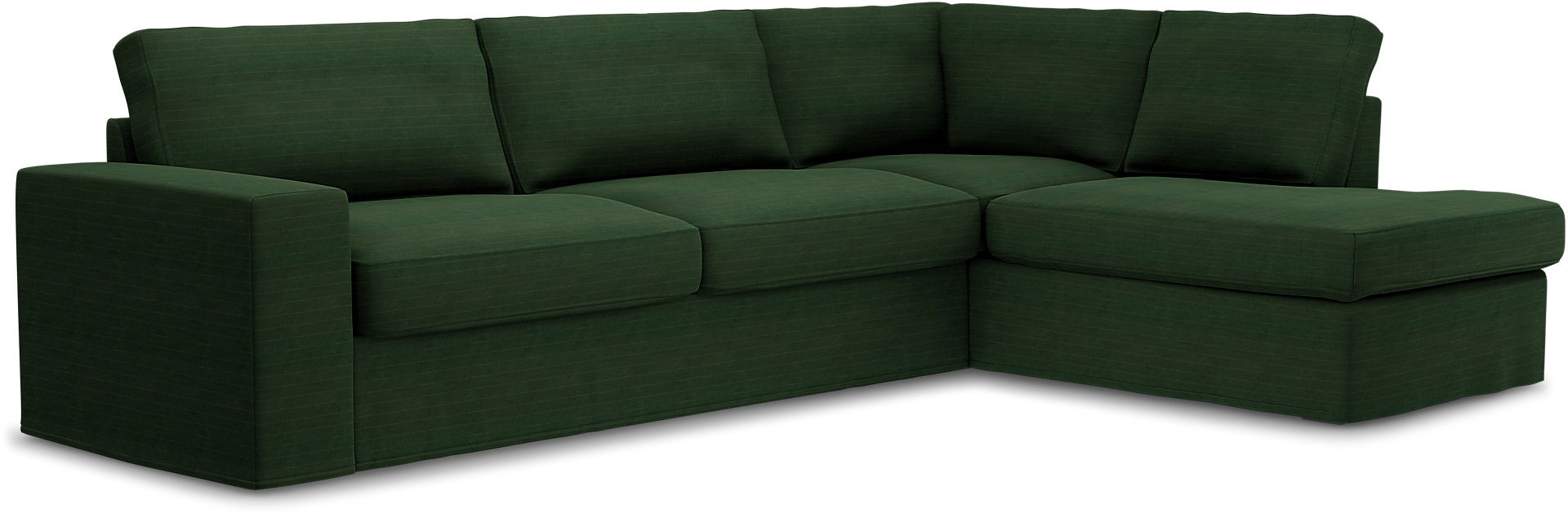 Överdrag till MIO Nevada 3-sits soffa med divan höger. Armstödstyp A, Deep Green, BEMZ NATURE'S PALETTE COLLECTION - Bemz