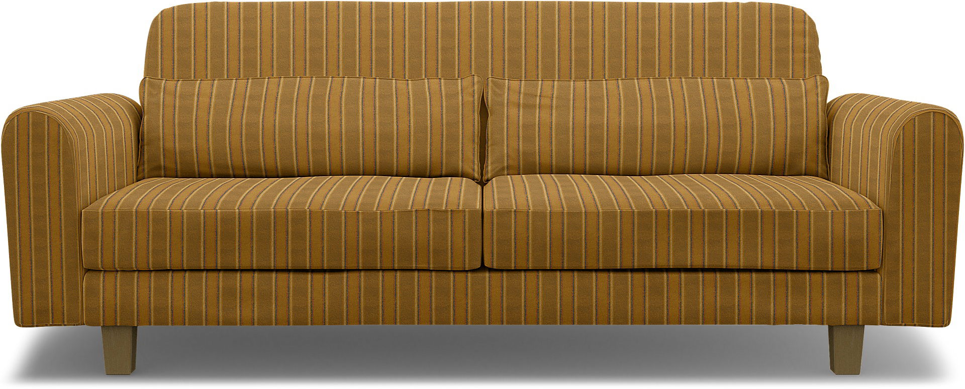 IKEA - Nikkala 3 Seater Sofa Cover, Mustard Stripe, Cotton - Bemz