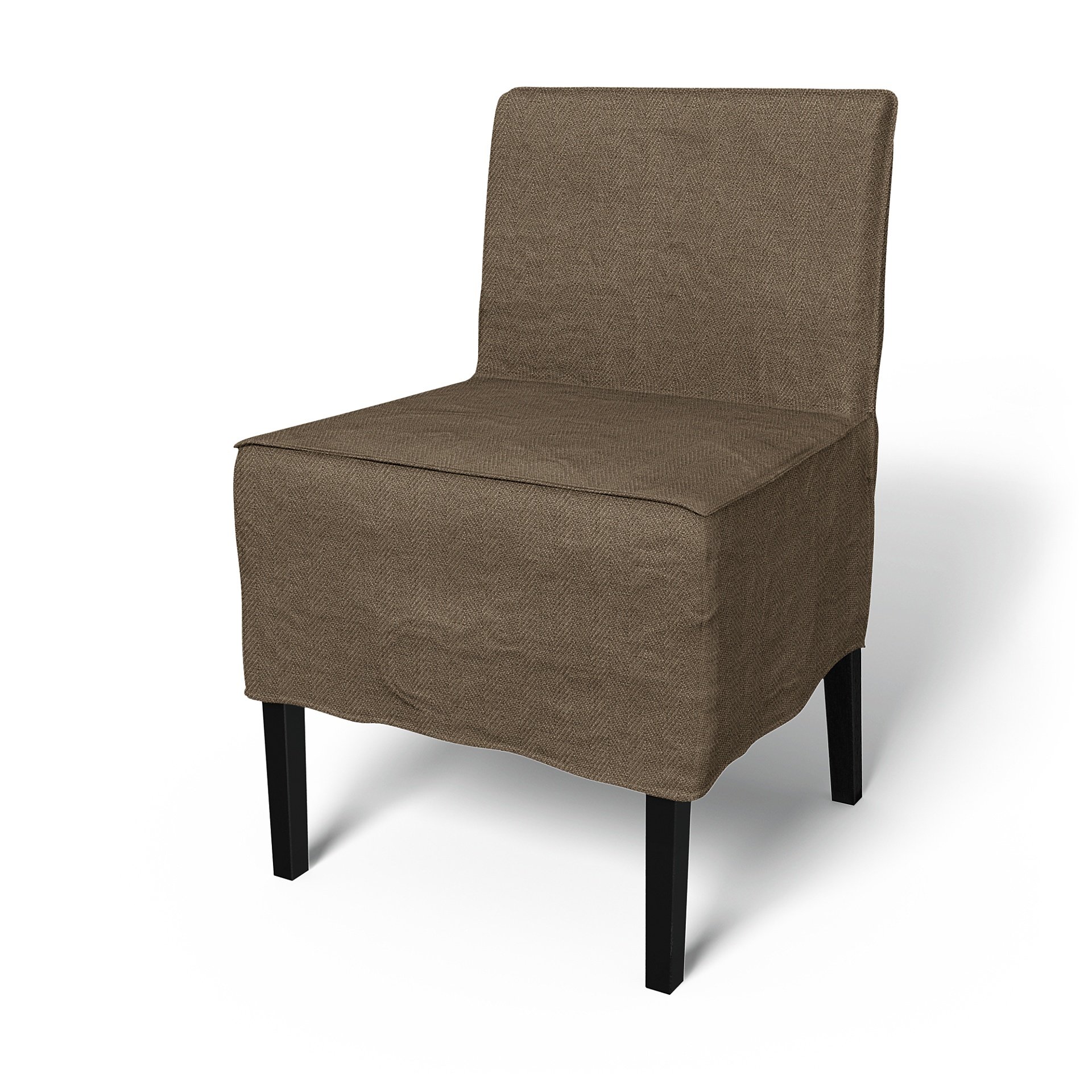 IKEA - Nils Dining Chair Cover, Dark Taupe, Boucle & Texture - Bemz