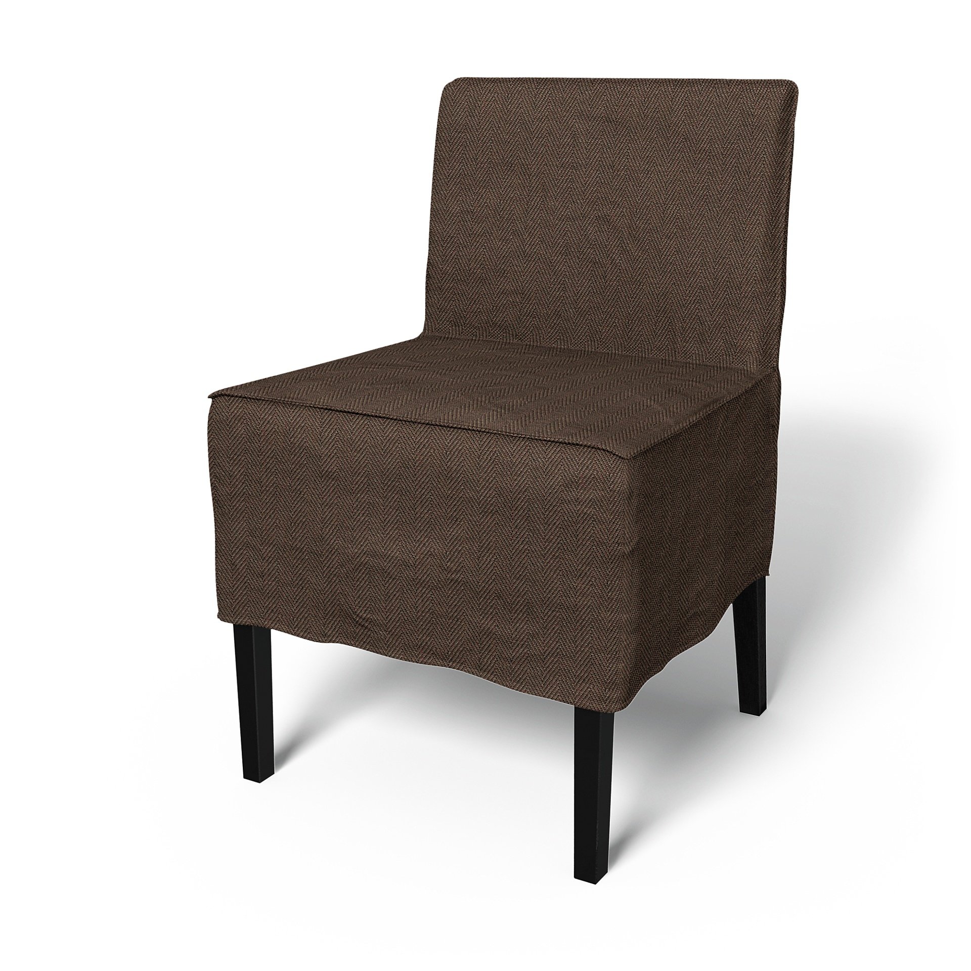 IKEA - Nils Dining Chair Cover, Chocolate, Boucle & Texture - Bemz