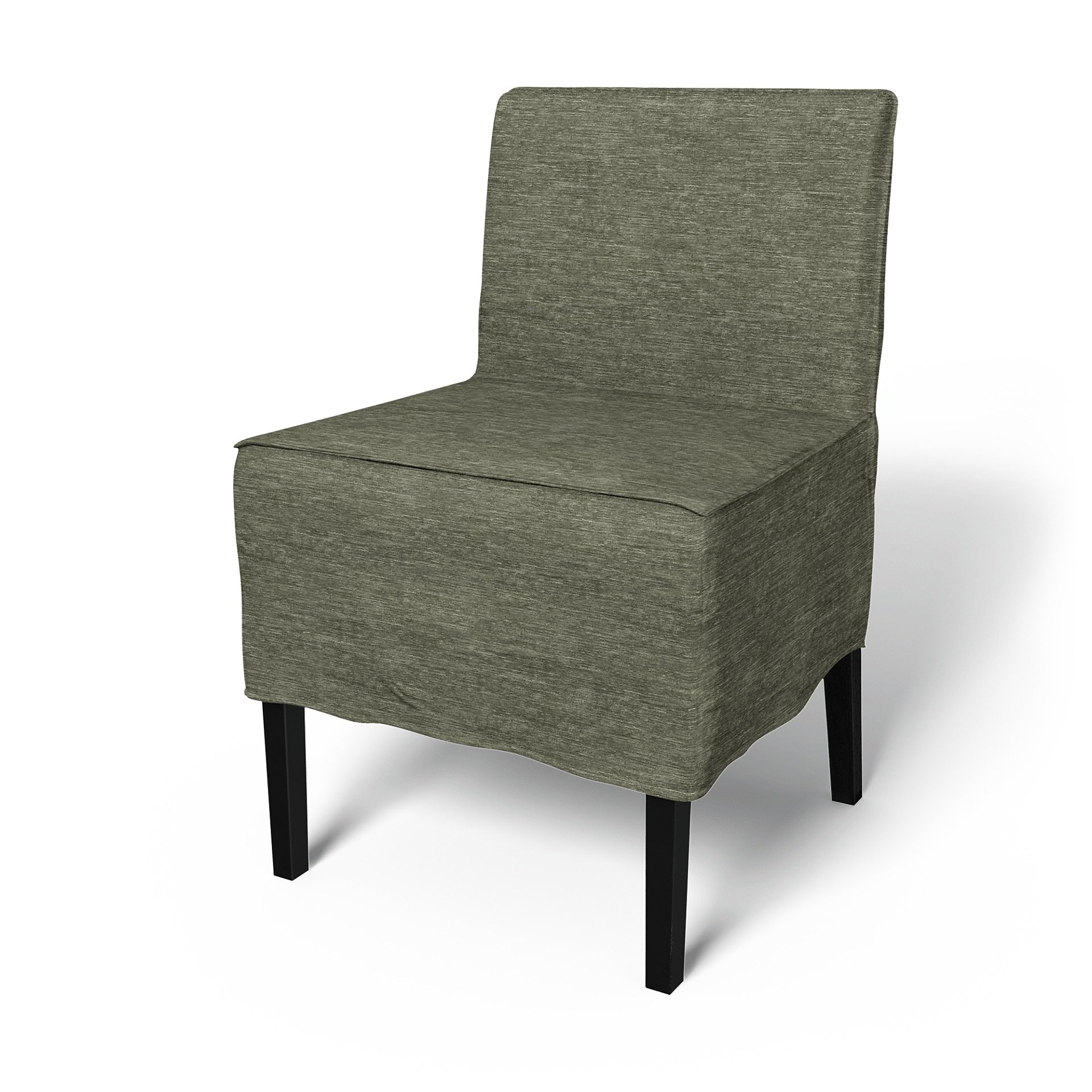 IKEA - Nils Dining Chair Cover, Green Grey, Velvet - Bemz