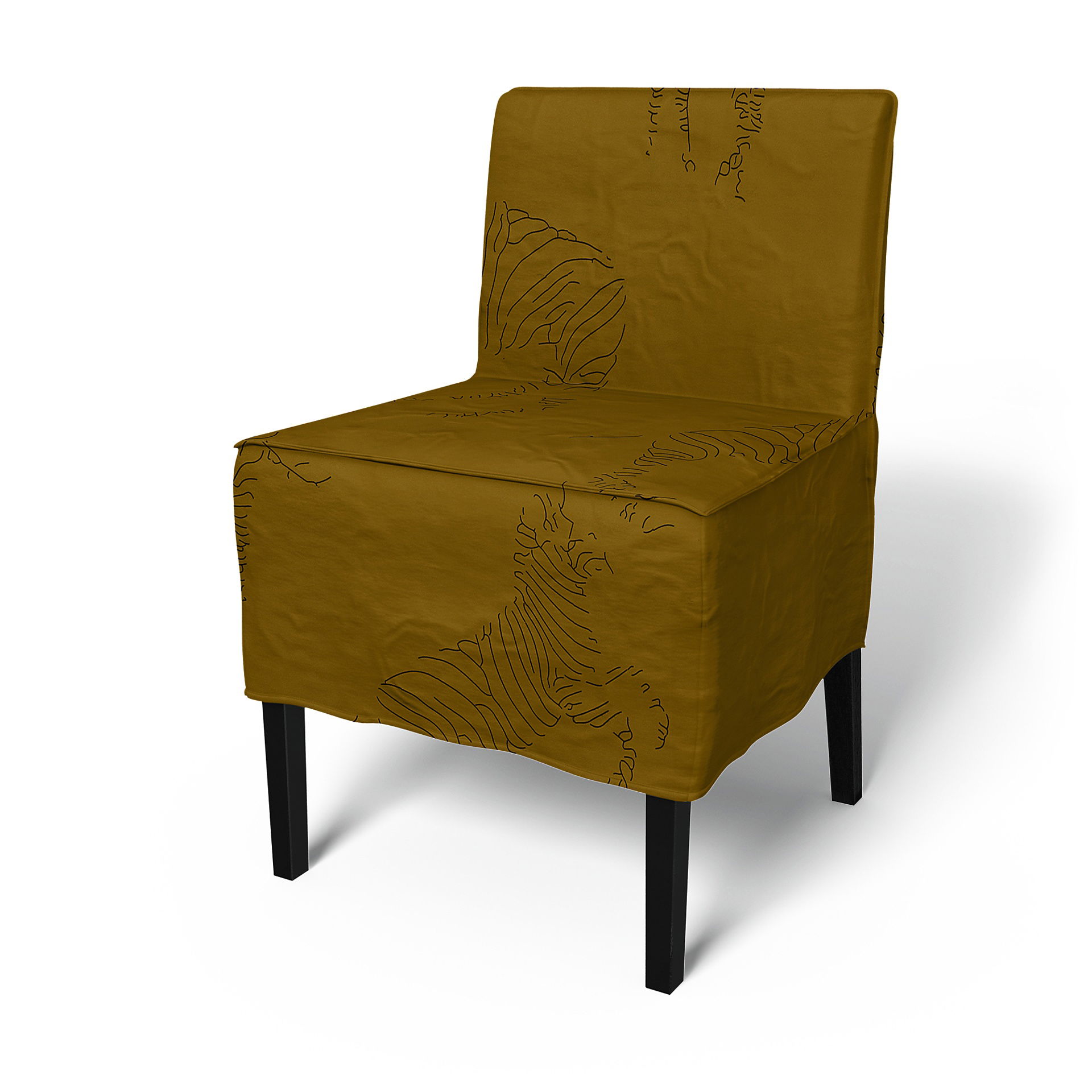 IKEA - Nils Dining Chair Cover, Turmeric / Zebra, BEMZ NATURE'S PALETTE COLLECTION - Bemz