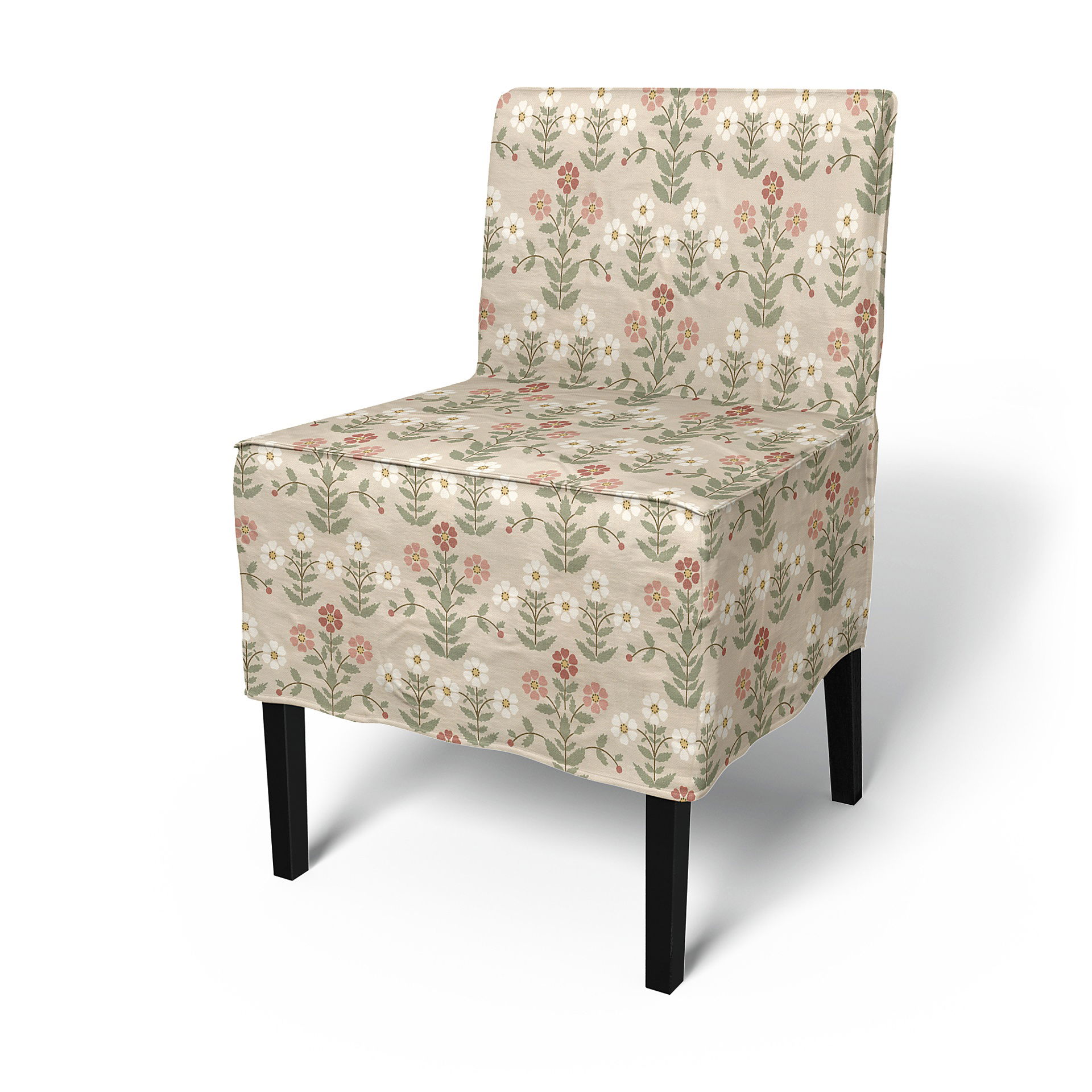 IKEA - Nils Dining Chair Cover, Pink Sippor, BEMZ x BORÅSTAPETER COLLECTION - Bemz