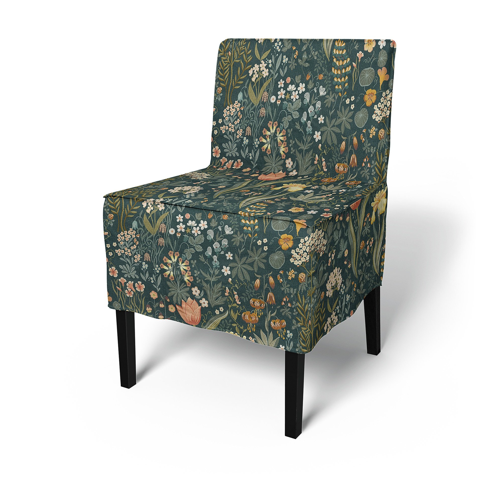 IKEA - Nils Dining Chair Cover, Blomsterhav Dark, BEMZ x BORASTAPETER COLLECTION - Bemz
