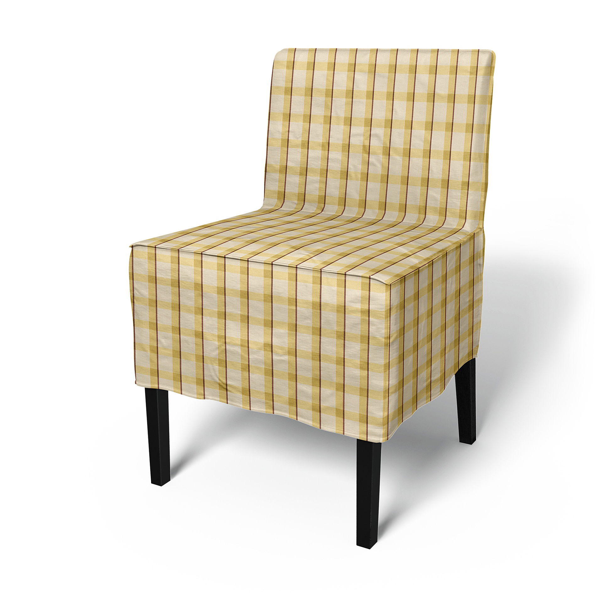 IKEA - Nils Dining Chair Cover, Picnic Check Sun Yellow, Linen - Bemz