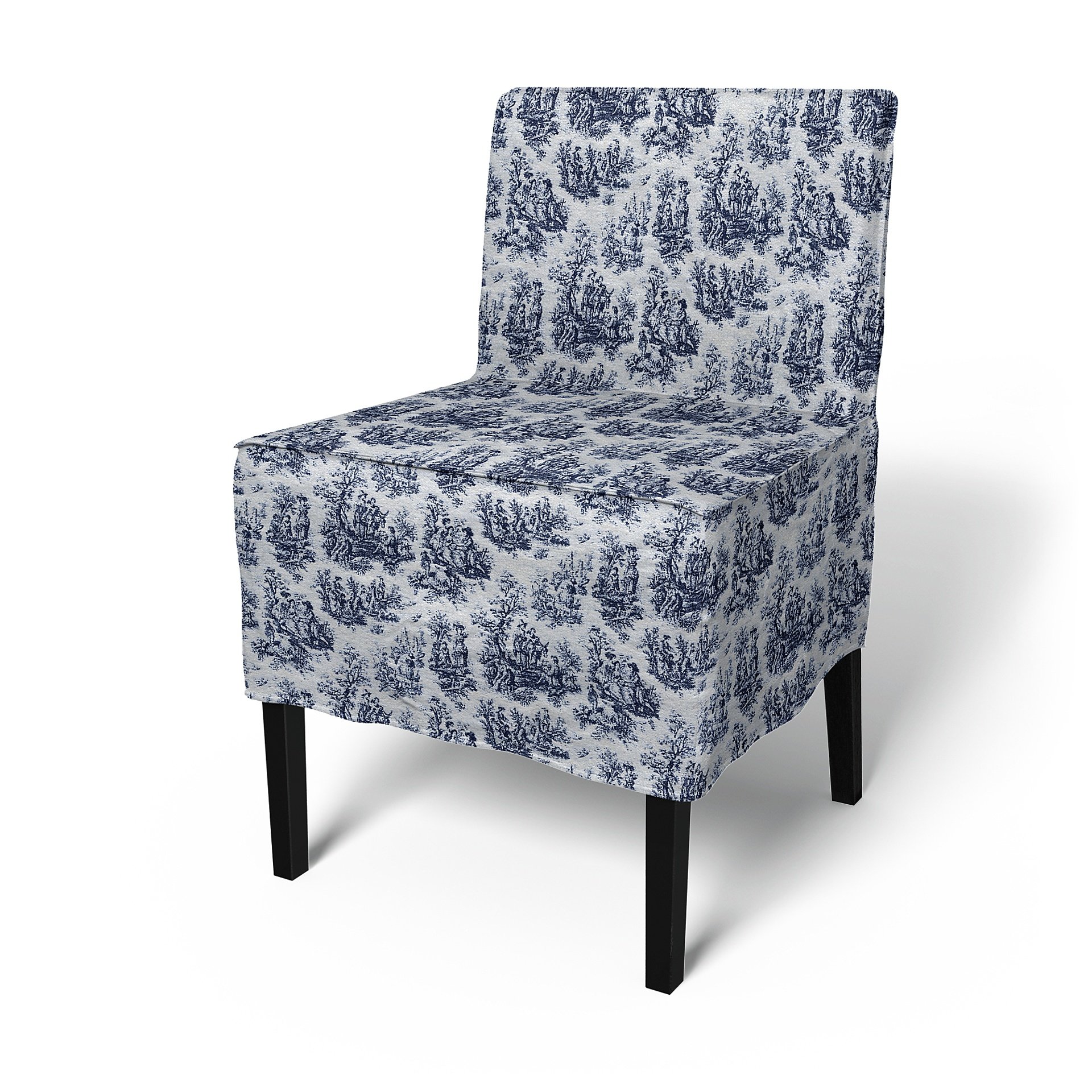 IKEA - Nils Dining Chair Cover, Dark Blue, Boucle & Texture - Bemz