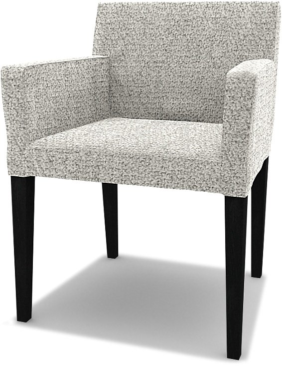IKEA - Nils Dining Chair with Armrests Cover, Driftwood, Boucle & Texture - Bemz