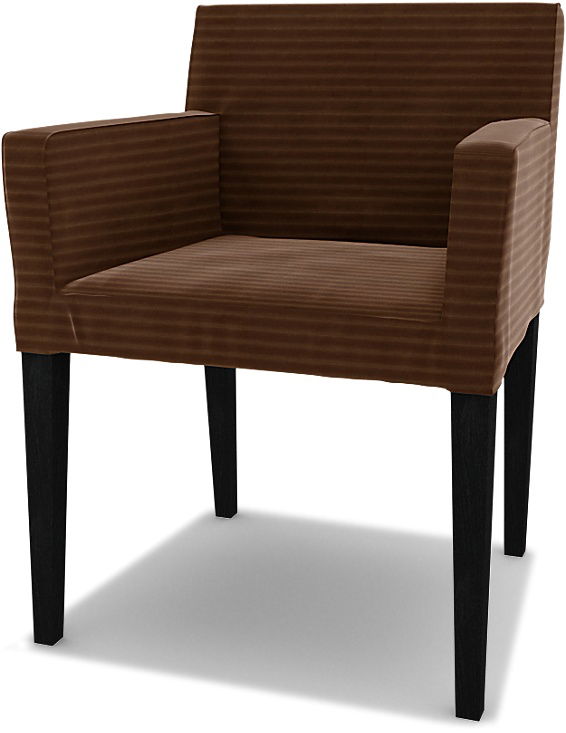 IKEA - Nils Dining Chair with Armrests Cover, Chocolate Brown, Corduroy - Bemz