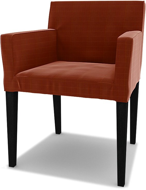 IKEA - Nils Dining Chair with Armrests Cover, Burnt Sienna, Velvet - Bemz