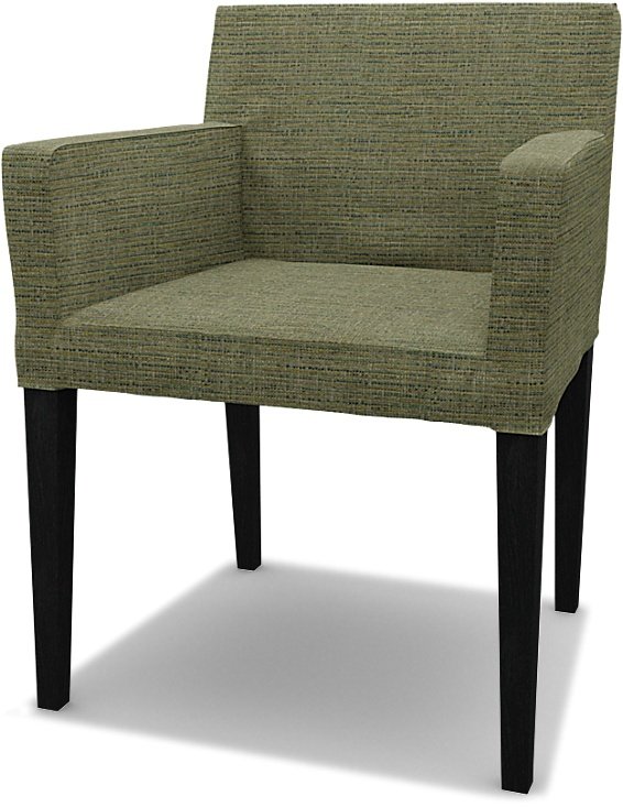 IKEA - Nils Dining Chair with Armrests Cover, Meadow Green, Boucle & Texture - Bemz