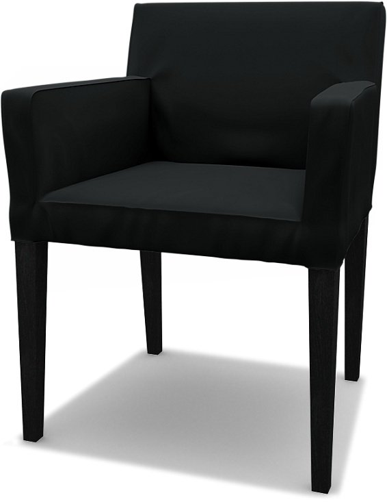 IKEA - Nils Dining Chair with Armrests Cover, Jet Black, Cotton - Bemz