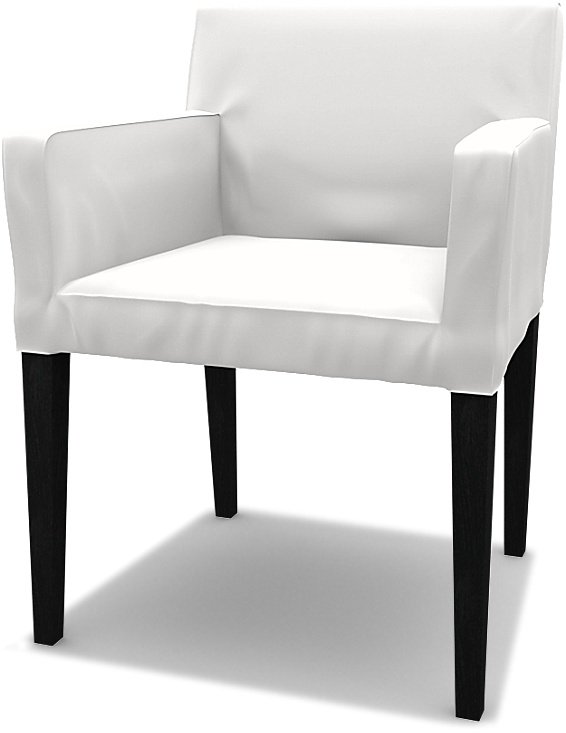IKEA - Nils Dining Chair with Armrests Cover, Absolute White, Cotton - Bemz