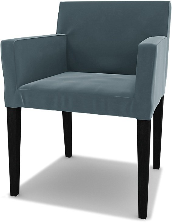 IKEA - Nils Dining Chair with Armrests Cover, Duck Egg, Velvet - Bemz