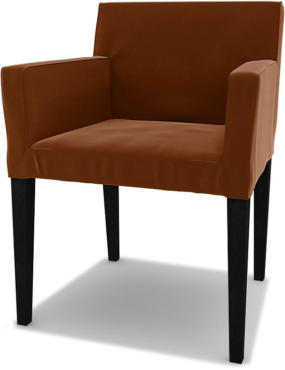 IKEA - Nils Dining Chair with Armrests Cover, Cinnamon, Velvet - Bemz