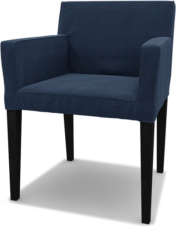 IKEA - Överdrag till Nils karmstol, Navy Blue, Linne - Bemz