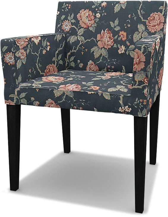IKEA - Nils Dining Chair with Armrests Cover, Rosentrad Dark, BEMZ x BORASTAPETER COLLECTION - Bemz