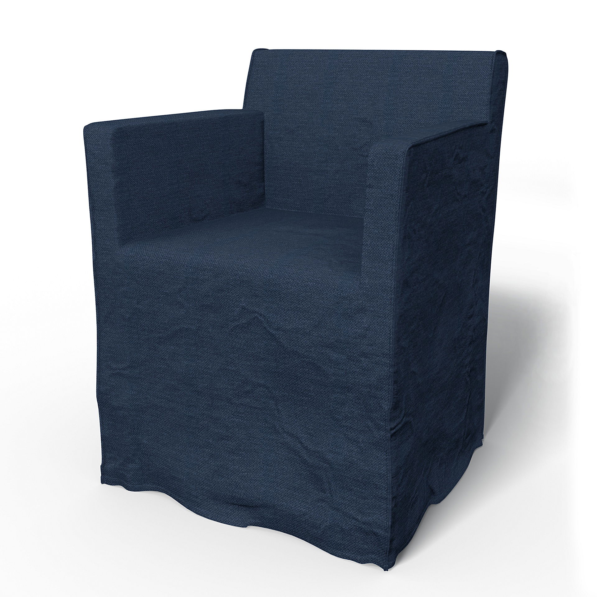 IKEA - Nils Dining Chair with Armrests Cover, Navy Blue, Linen - Bemz