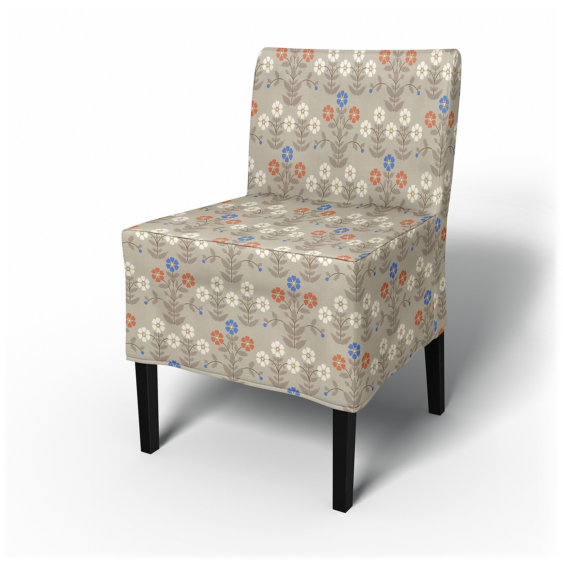 IKEA - Nils Dining Chair Cover, Sippor Blue/Orange, BEMZ x BORASTAPETER COLLECTION - Bemz