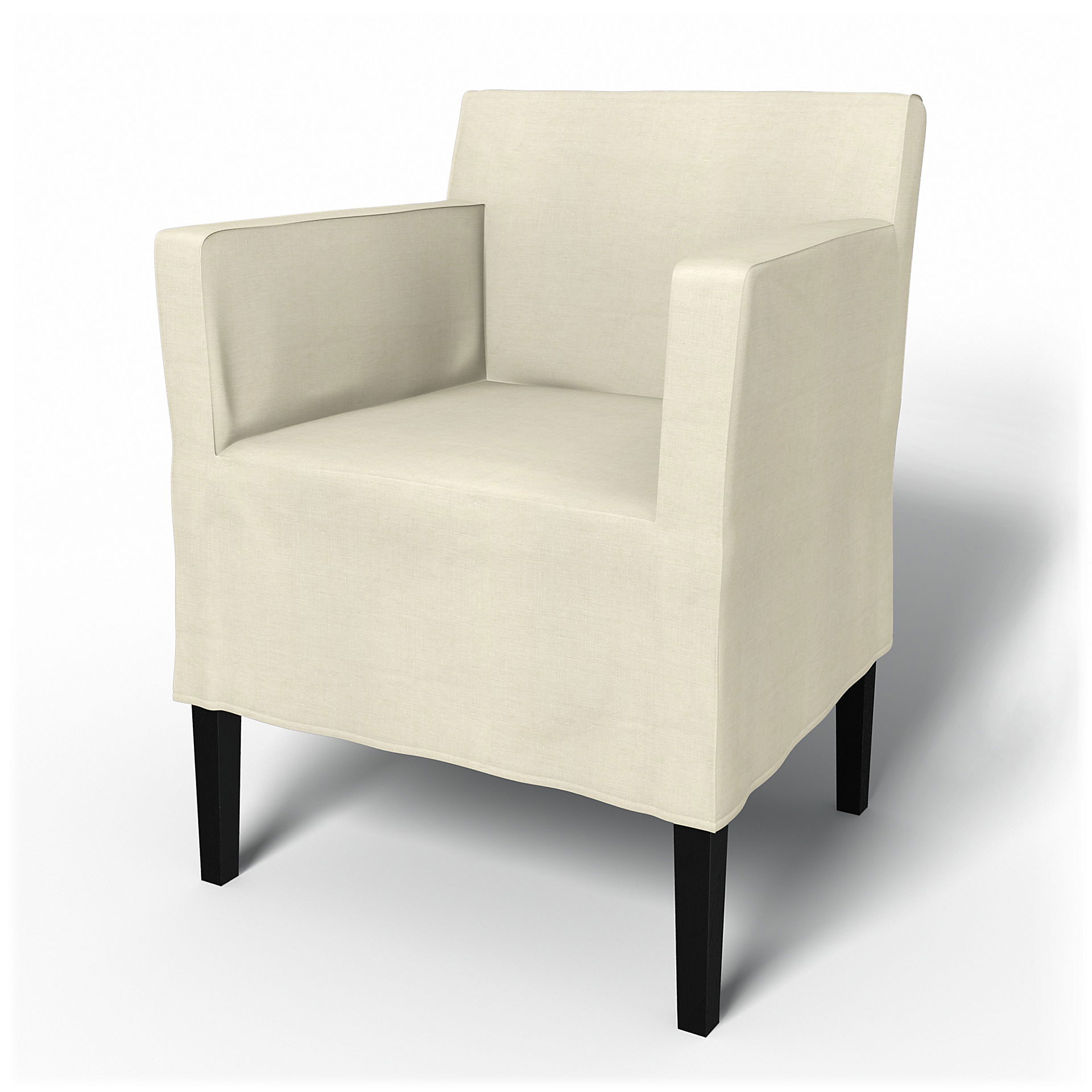 IKEA - Nils Dining Chair with Armrests Cover, White, Linen - Bemz