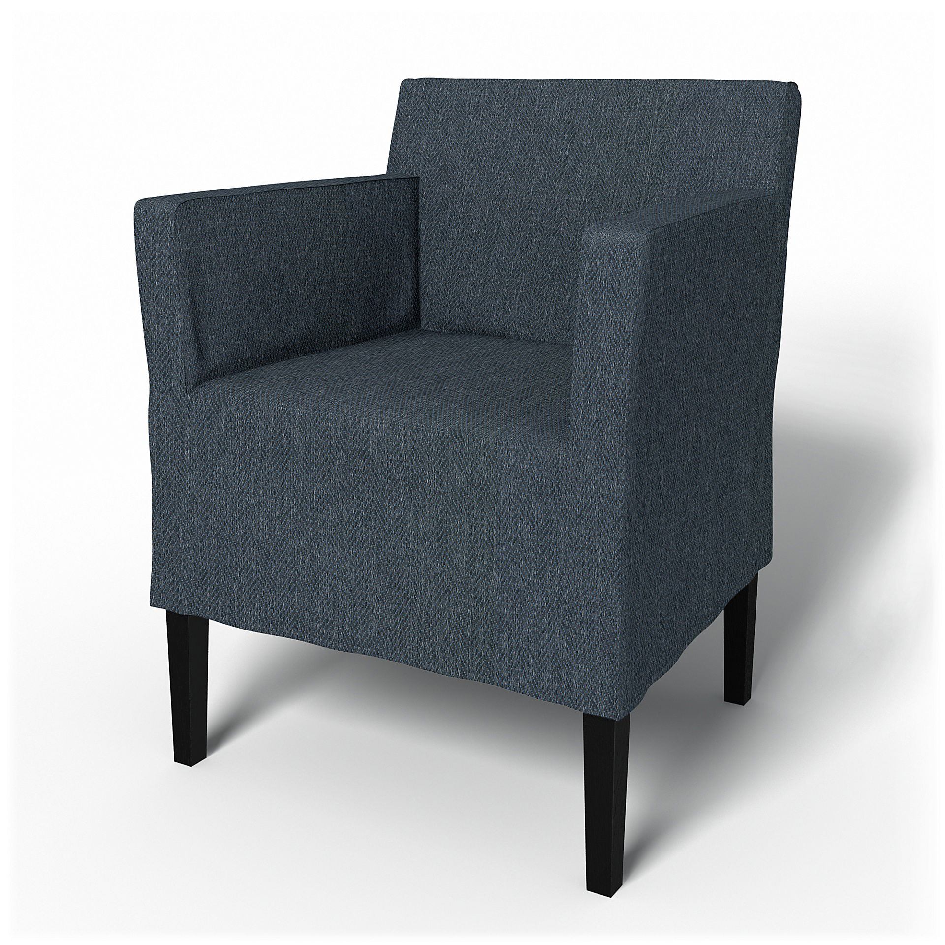 IKEA - Nils Dining Chair with Armrests Cover, Denim, Bouclé & Texture - Bemz
