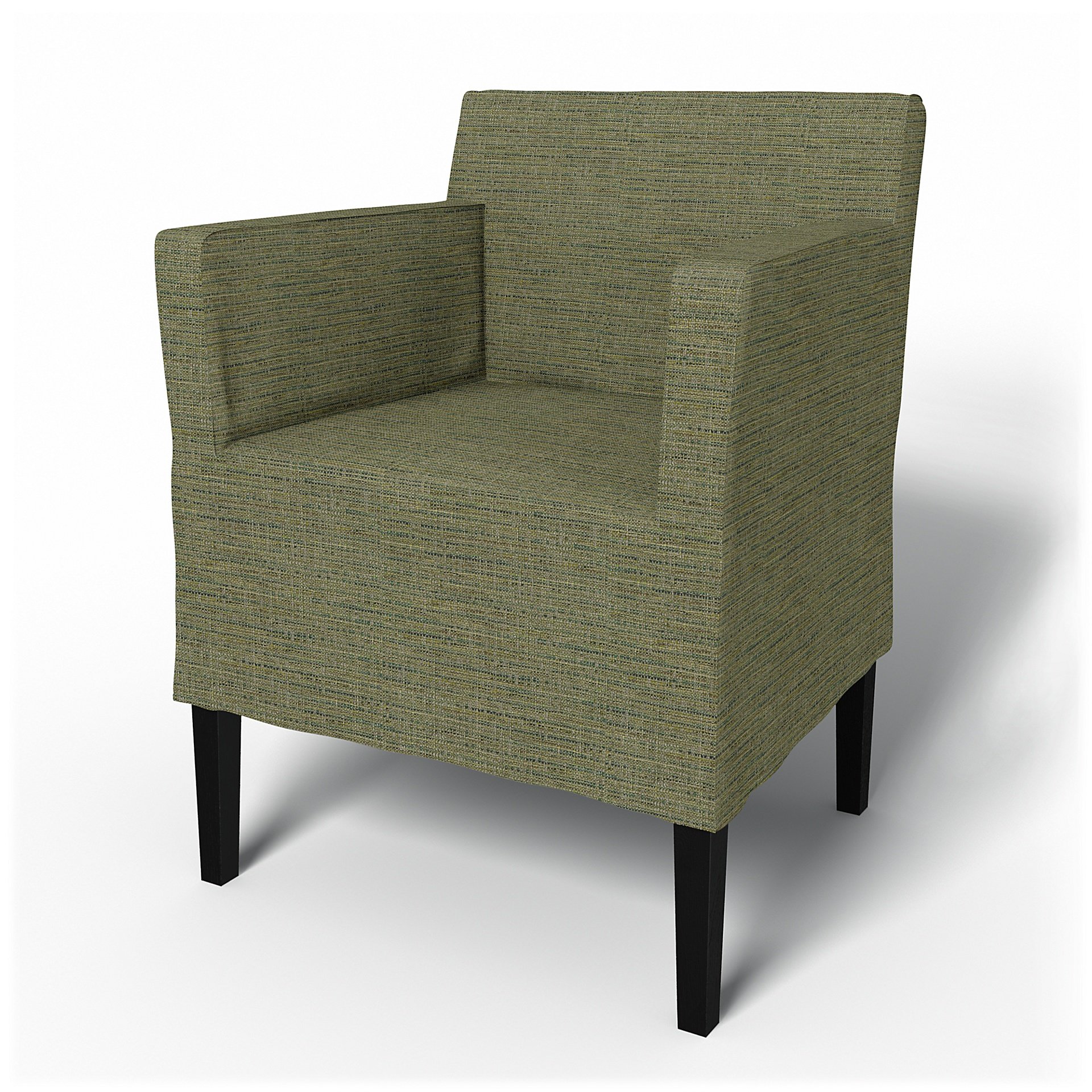 IKEA - Nils Dining Chair with Armrests Cover, Meadow Green, Boucle & Texture - Bemz