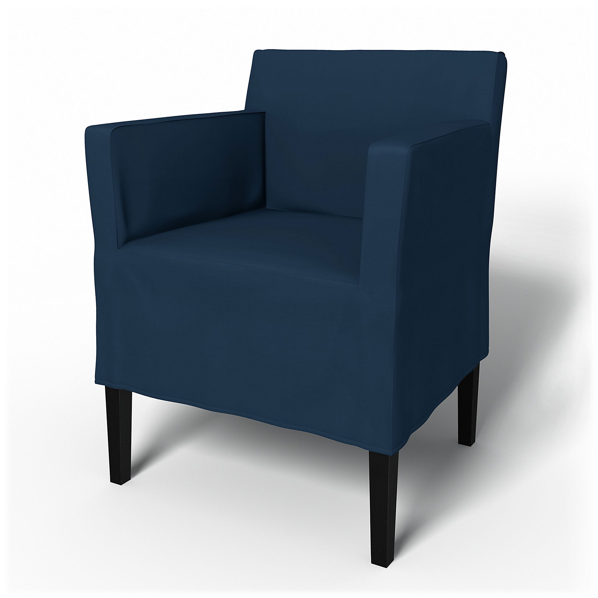 IKEA - Nils Dining Chair with Armrests Cover, Deep Navy Blue, Cotton - Bemz