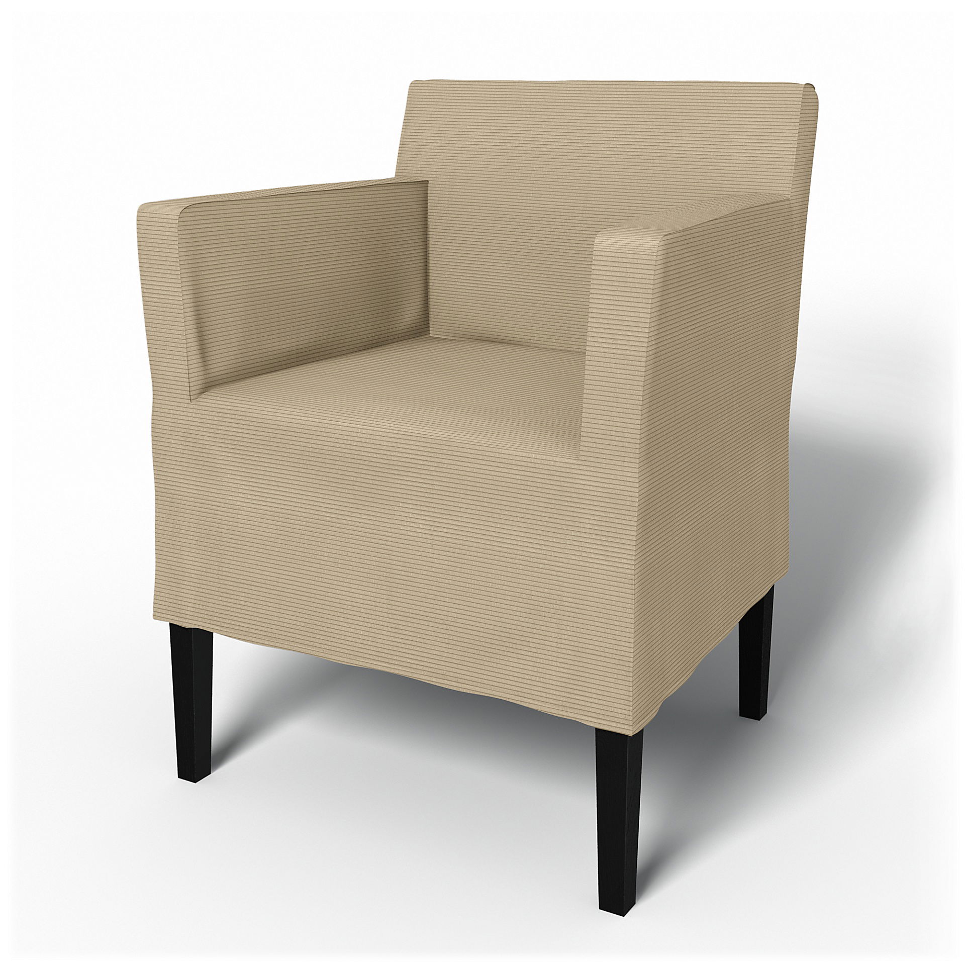 IKEA - Nils Dining Chair with Armrests Cover, Oyster Grey, Corduroy - Bemz