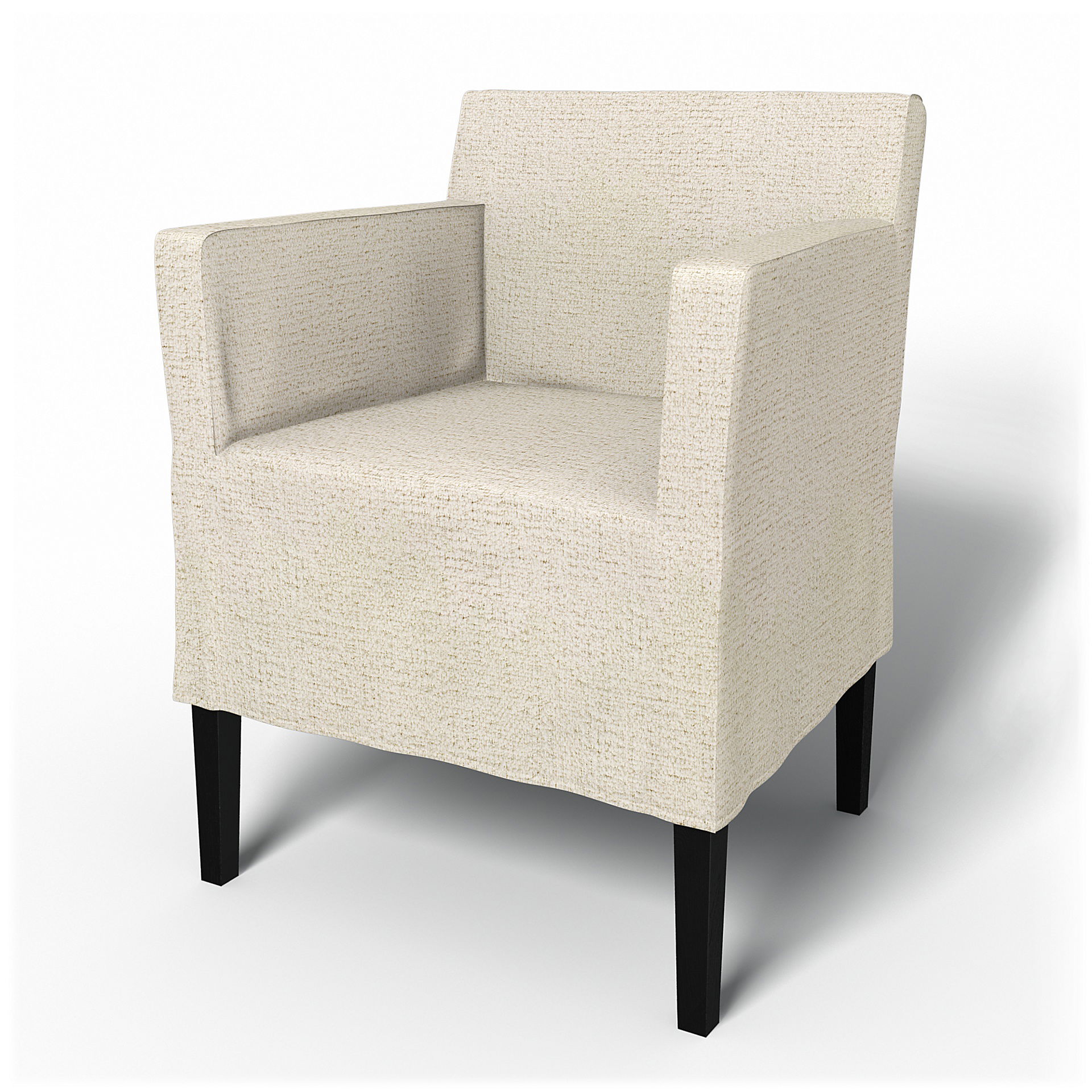IKEA - Nils Dining Chair with Armrests Cover, Ecru, Bouclé & Texture - Bemz