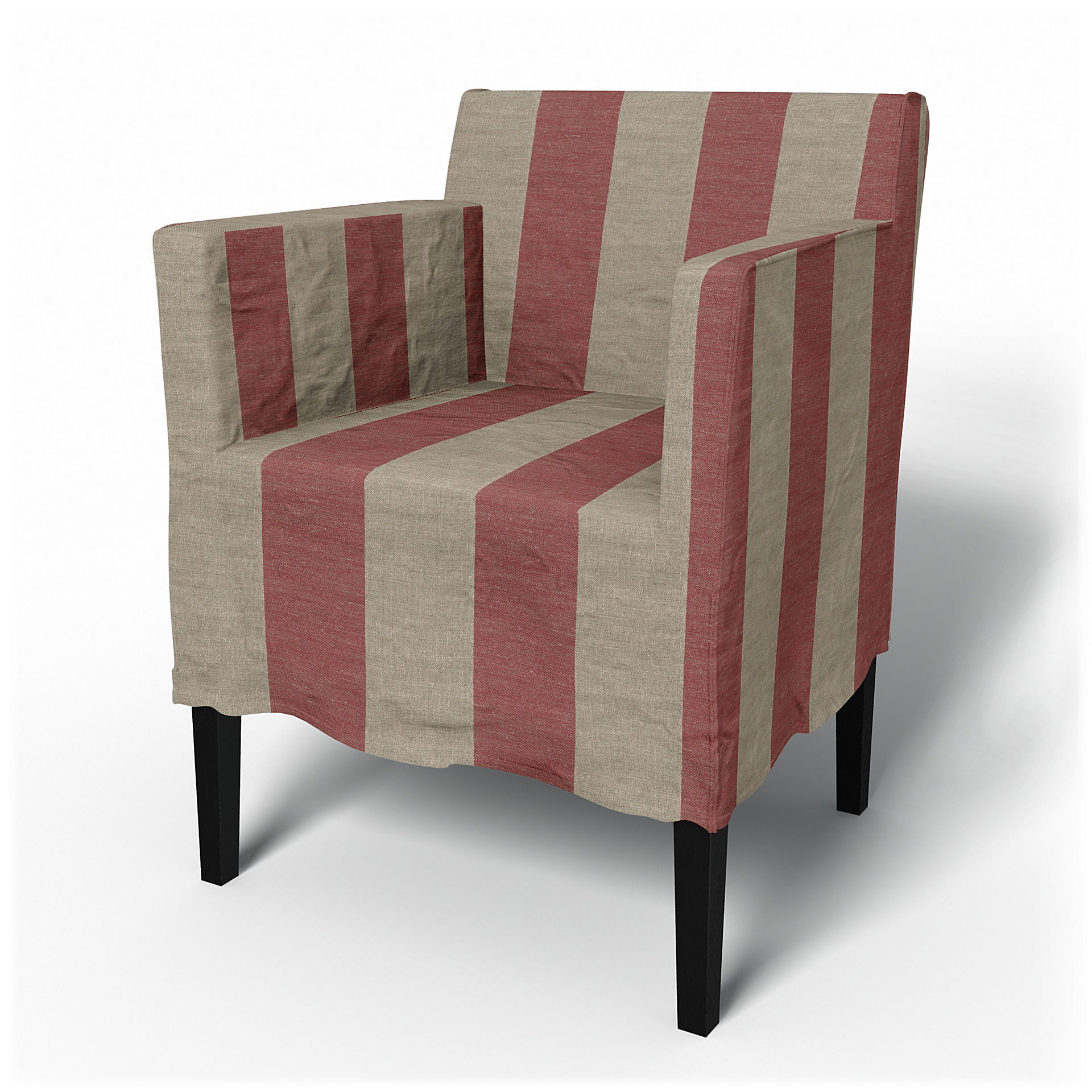 IKEA - Nils Dining Chair with Armrests Cover, Soft Red, Linen - Bemz