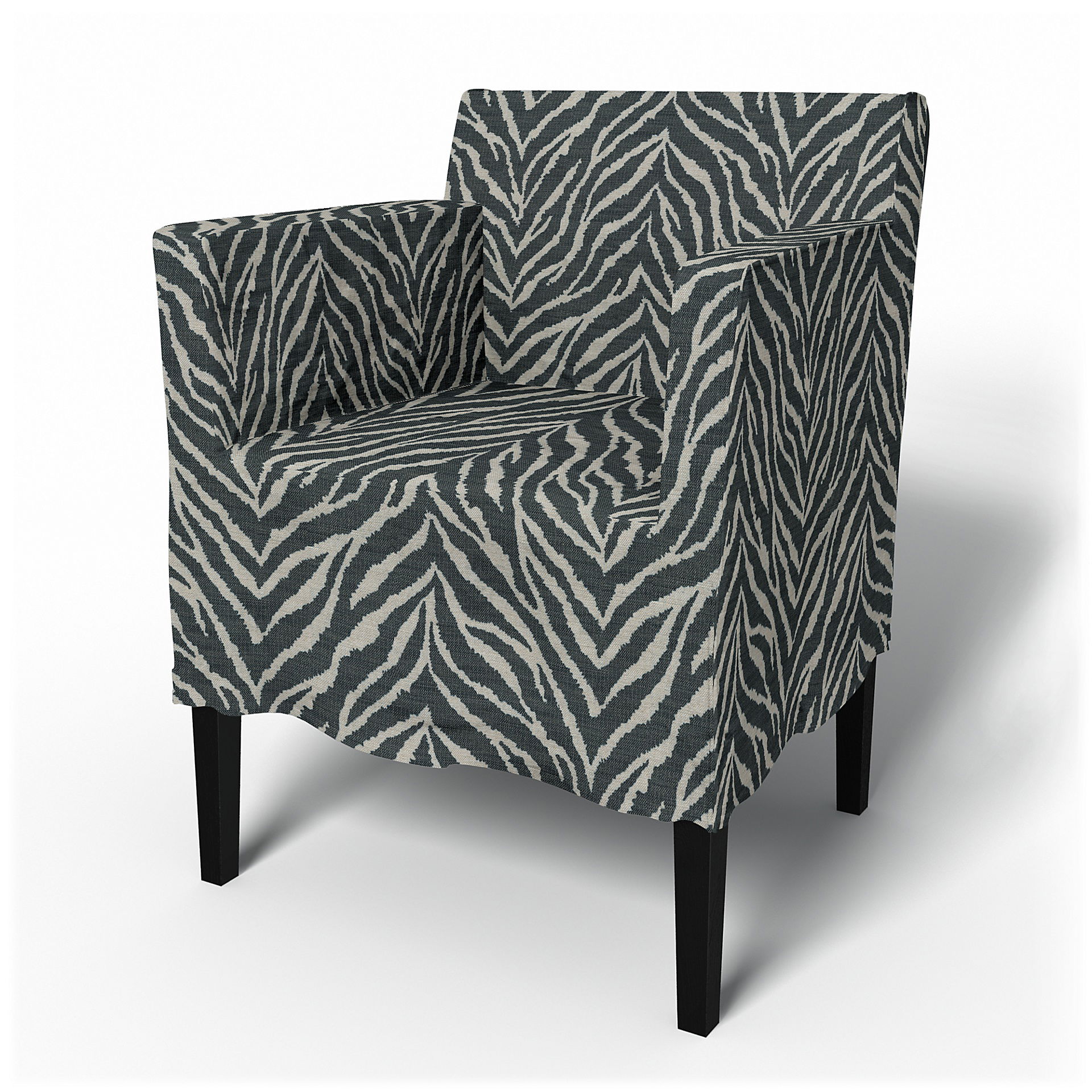 IKEA - Nils Dining Chair with Armrests Cover, Black/White, BEMZ NATURE'S PALETTE COLLECTION - Bemz