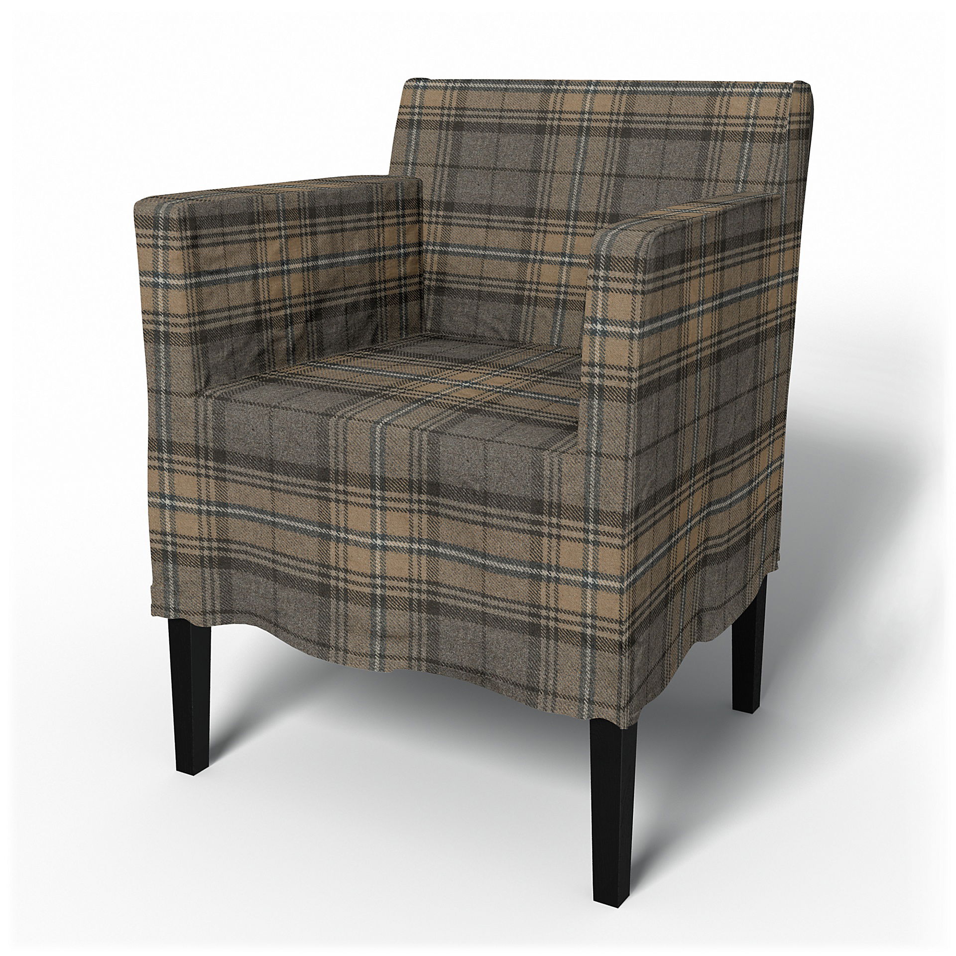 IKEA - Nils Dining Chair with Armrests Cover, Bark Brown, Wool - Bemz