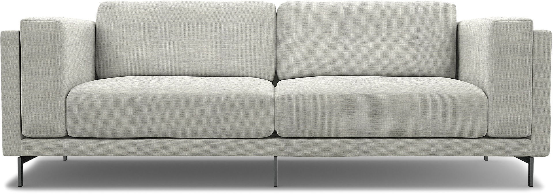 IKEA - Nockeby 3 Seater Sofa Cover, Silver Grey, Cotton - Bemz