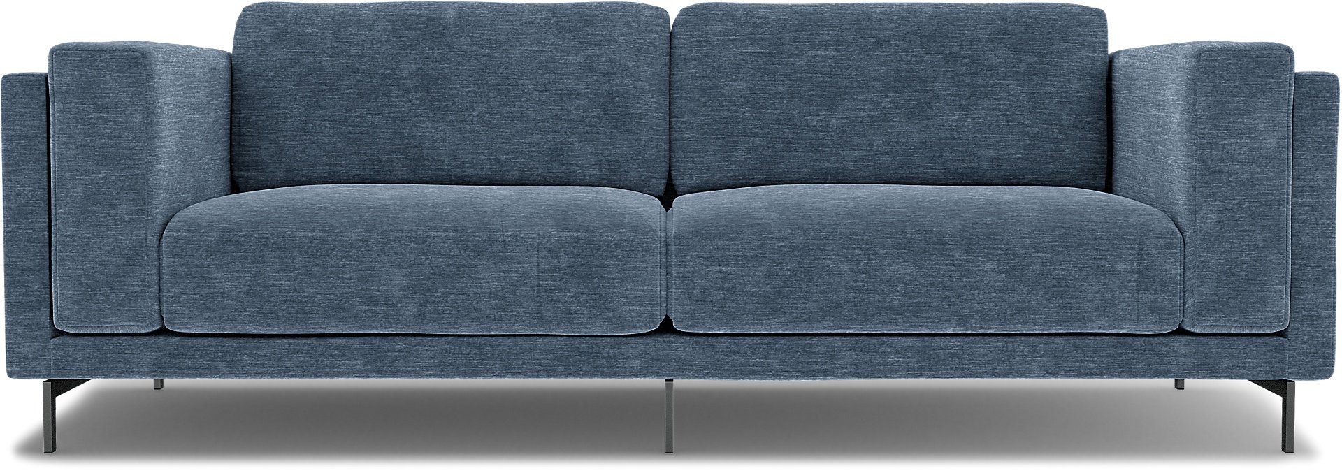 IKEA - Nockeby 3 Seater Sofa Cover, Mineral Blue, Velvet - Bemz