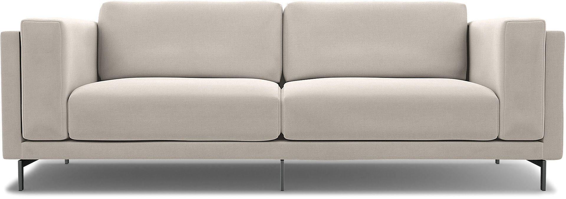 IKEA - Överdrag till Nockeby 3-sitssoffa, Chalk, Linne - Bemz