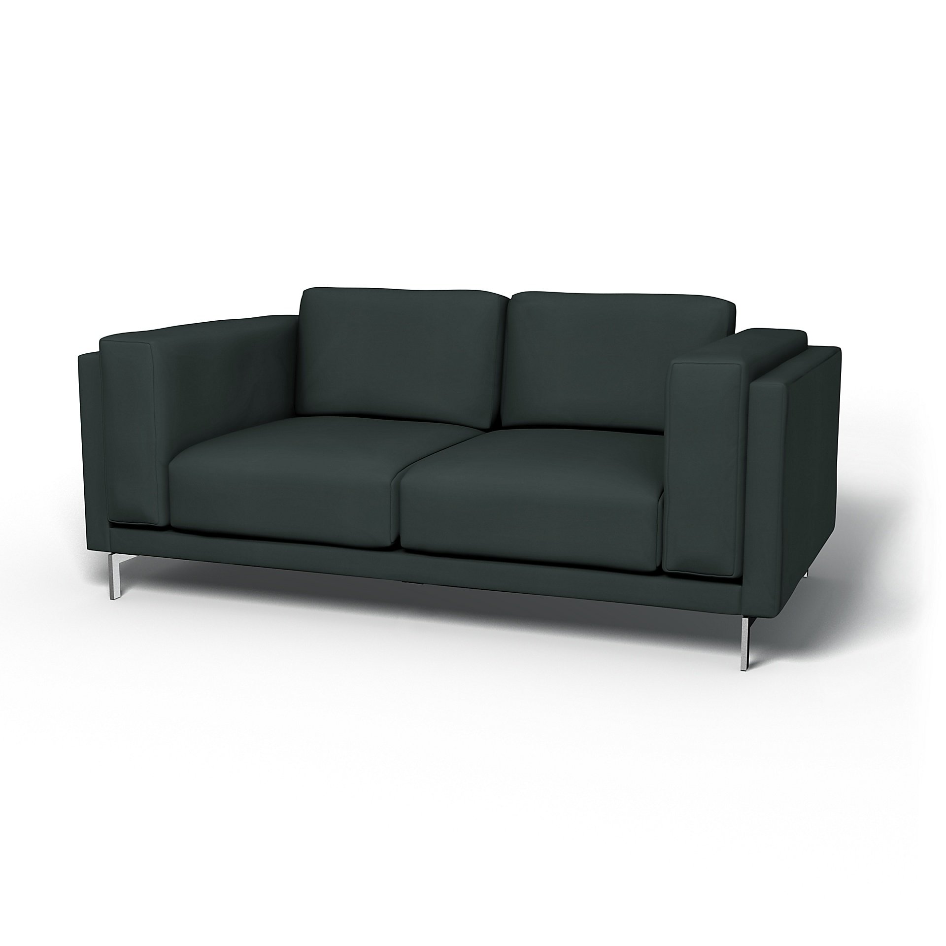 IKEA - Nockeby 2 Seater Sofa Cover, Graphite Grey, Cotton - Bemz