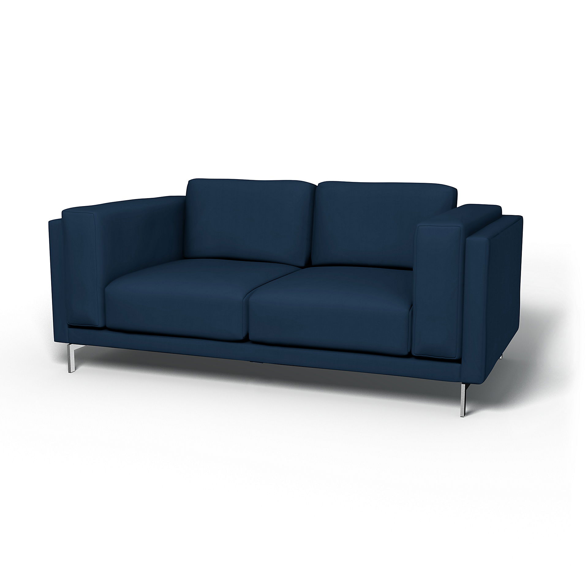 IKEA - Nockeby 2 Seater Sofa Cover, Deep Navy Blue, Cotton - Bemz