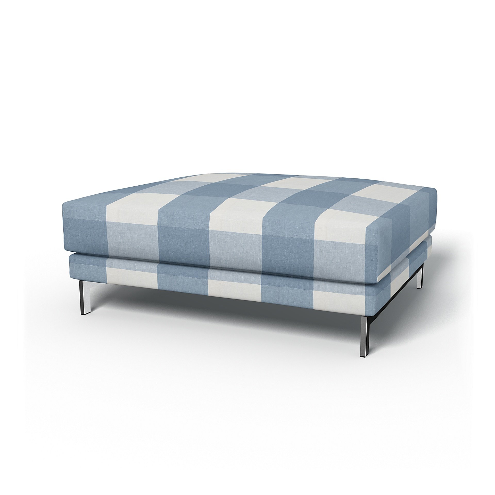IKEA - Nockeby Footstool Cover, Sky Blue, Linen - Bemz