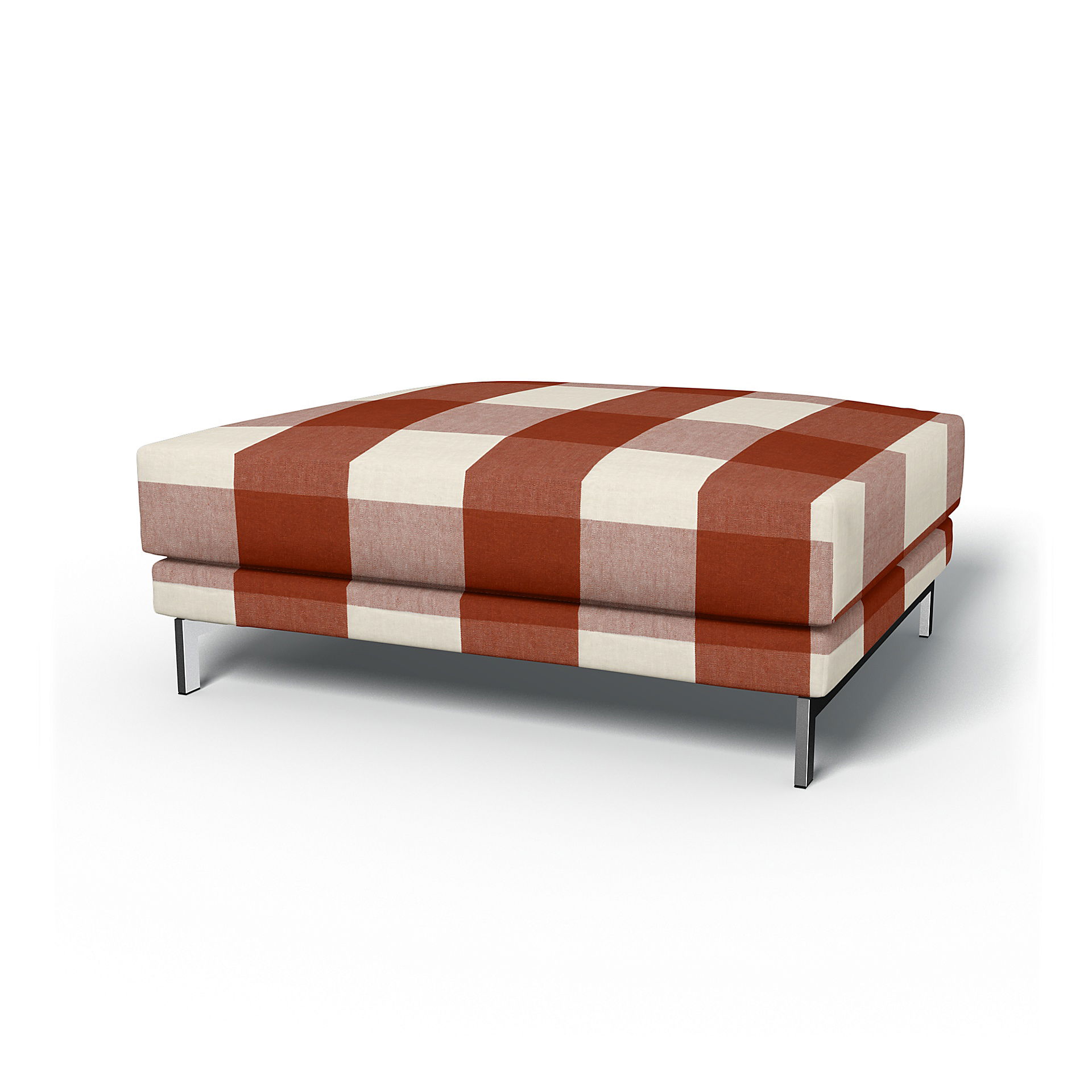 IKEA - Nockeby Footstool Cover, Terracotta, Linen - Bemz