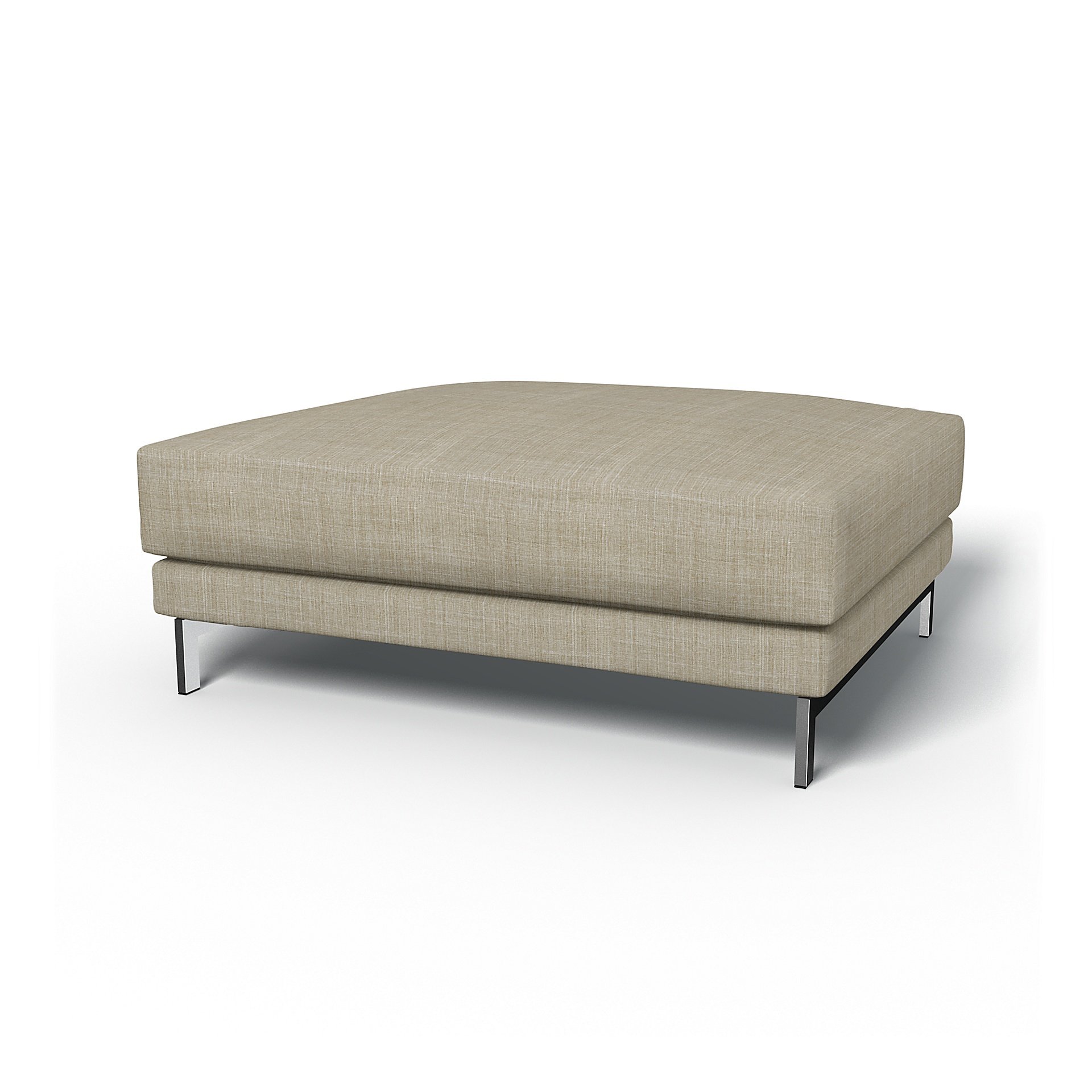 IKEA - Nockeby Footstool Cover, Sand Beige, Boucle & Texture - Bemz