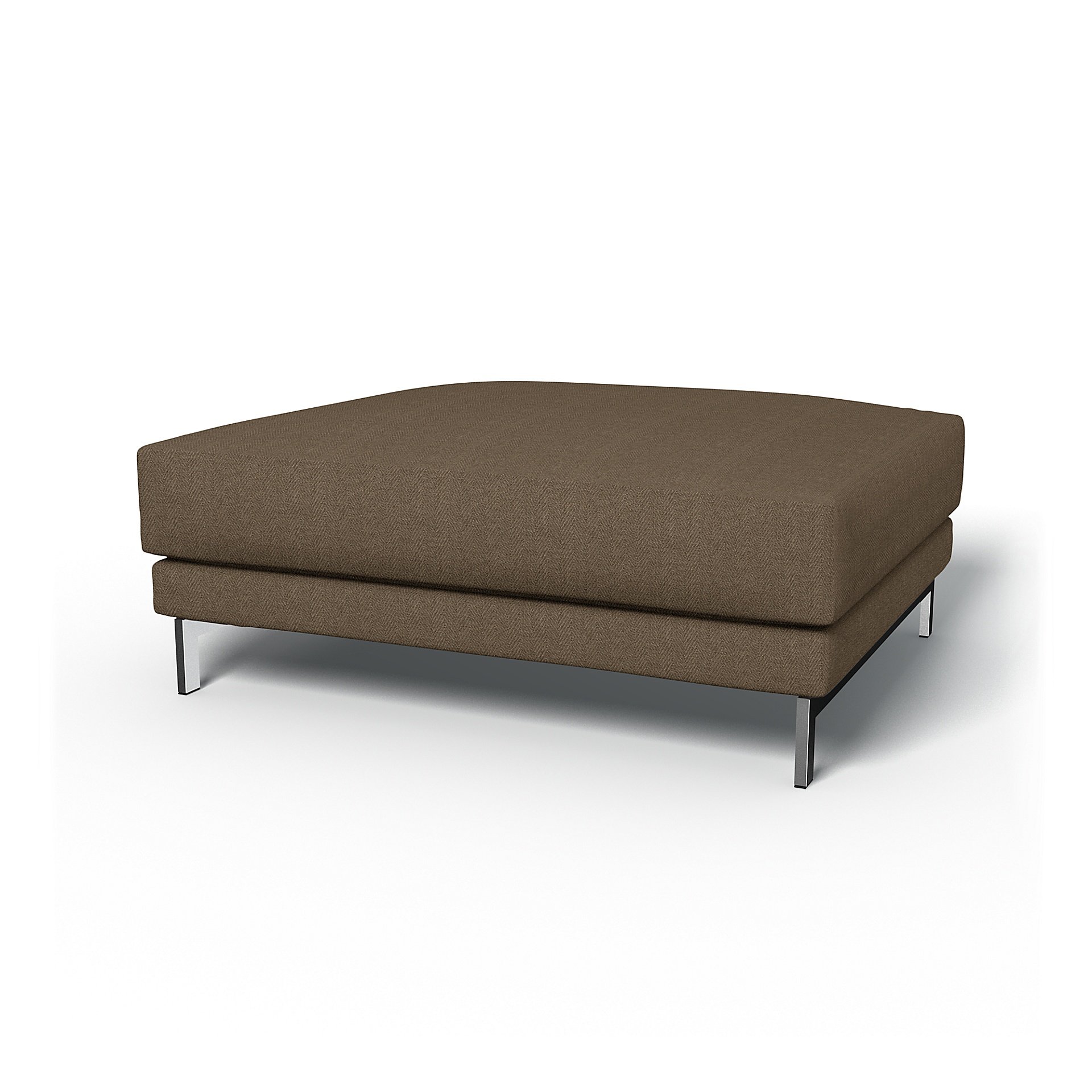 IKEA - Nockeby Footstool Cover, Dark Taupe, Boucle & Texture - Bemz