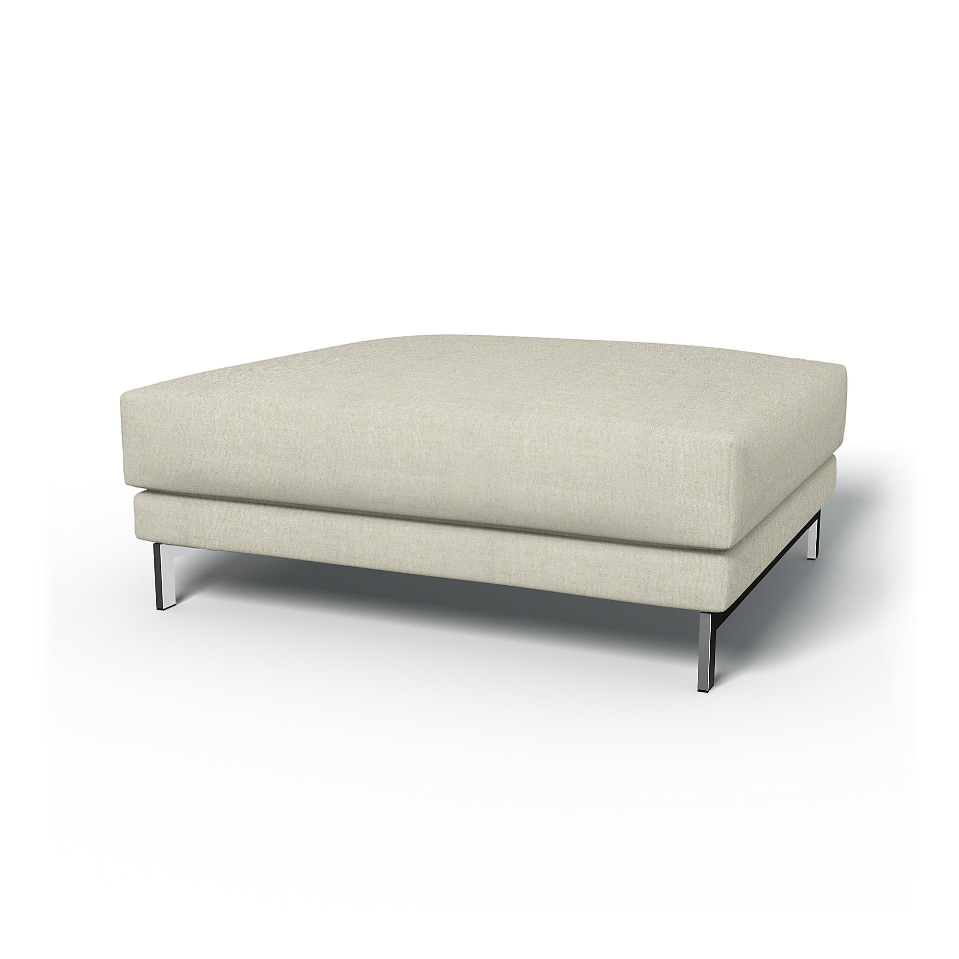 IKEA - Nockeby Footstool Cover, Natural, Linen - Bemz