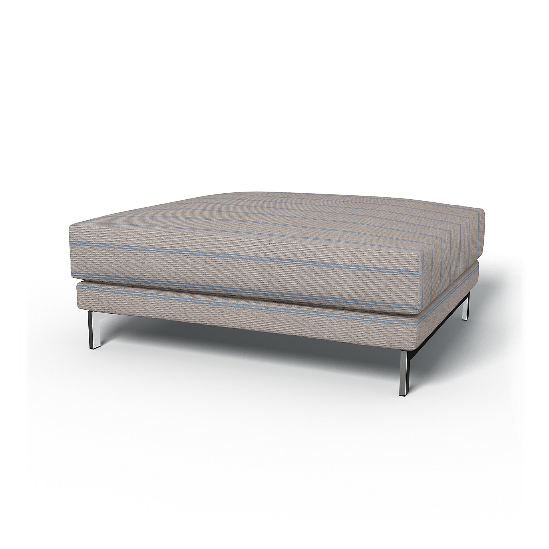 IKEA - Nockeby Footstool Cover, Blue Stripe, Cotton - Bemz