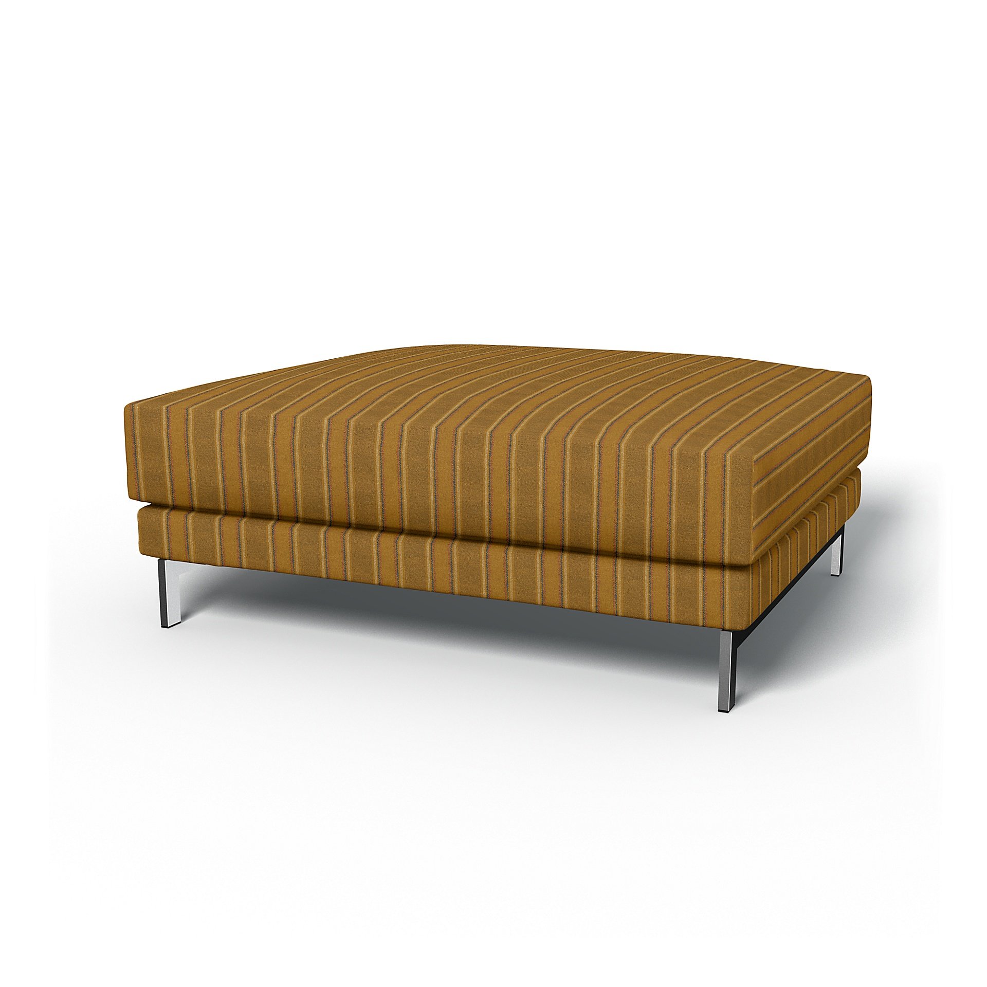 IKEA - Nockeby Footstool Cover, Mustard Stripe, Cotton - Bemz