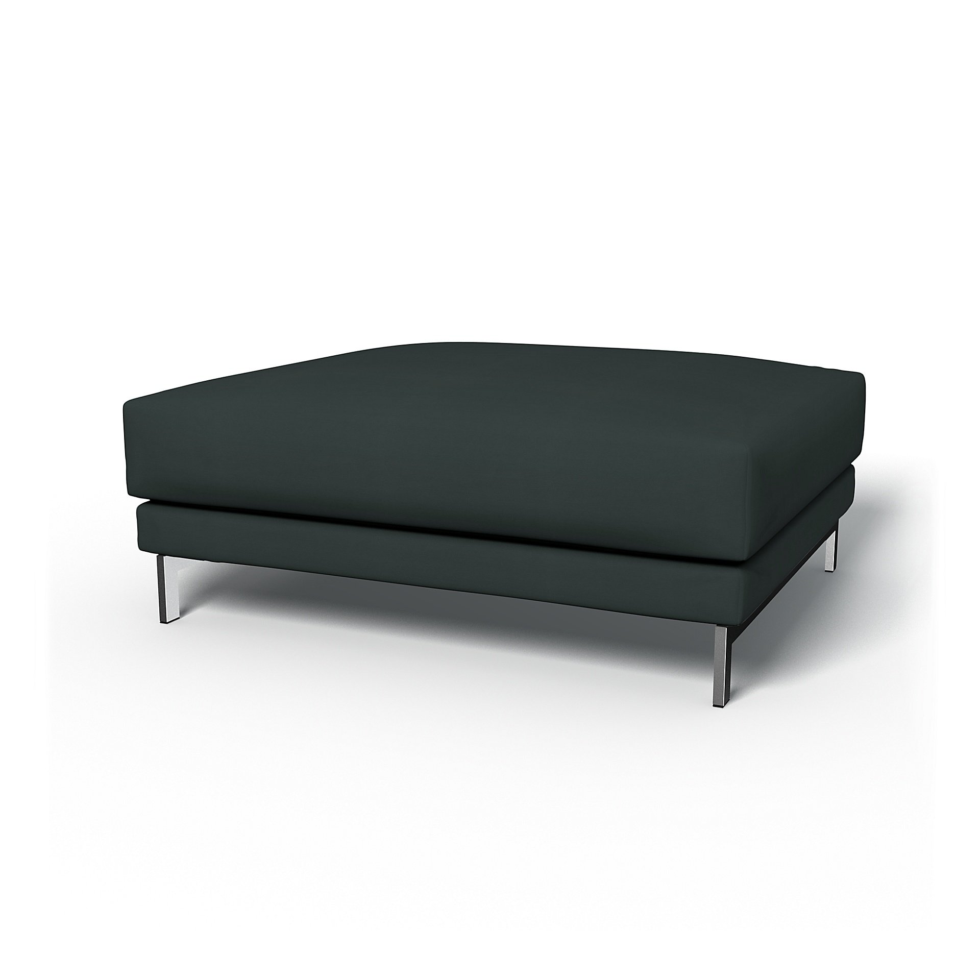 IKEA - Nockeby Footstool Cover, Graphite Grey, Cotton - Bemz