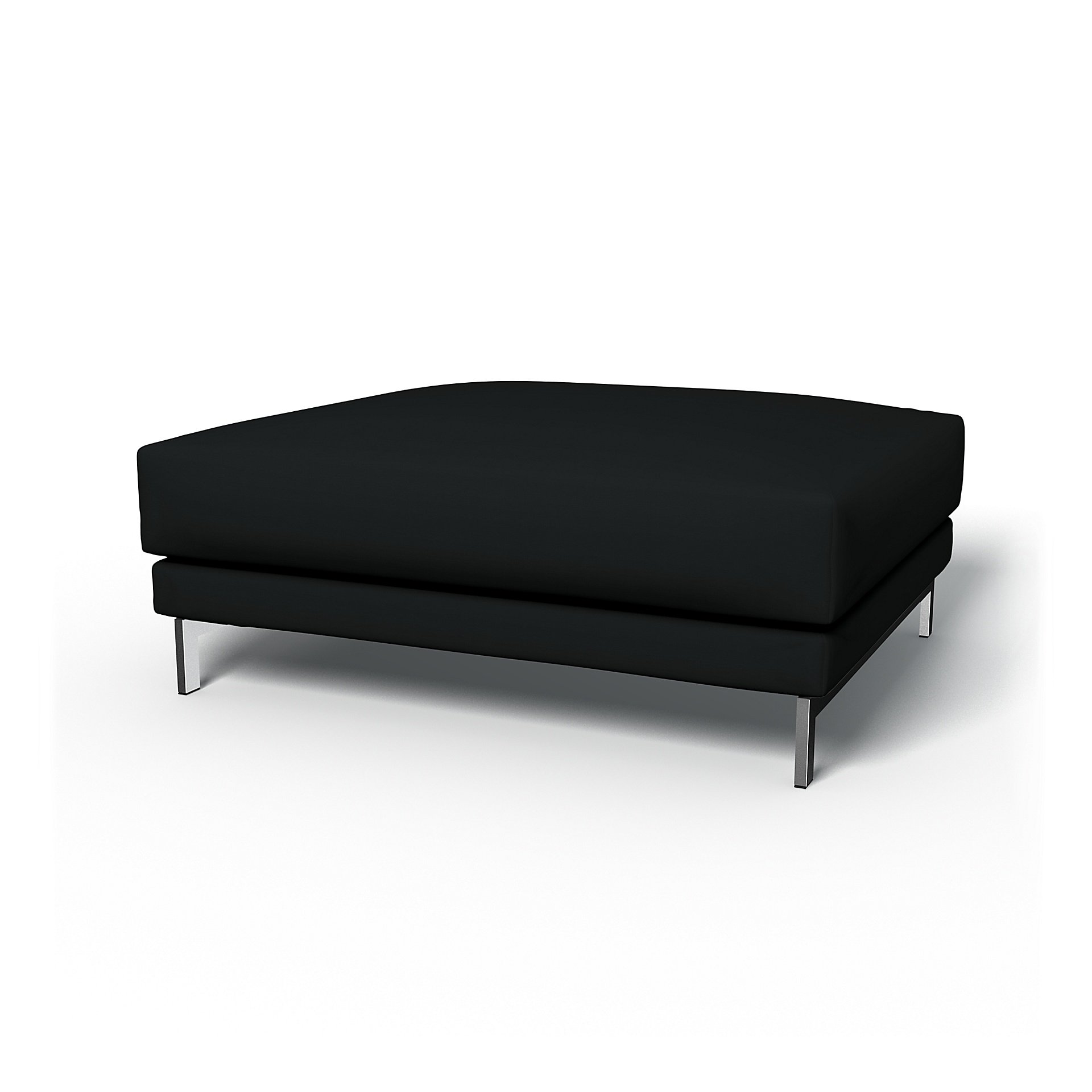 IKEA - Nockeby Footstool Cover, Jet Black, Cotton - Bemz